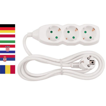 Pikenduskaabel Strend Pro DG-803B 3,00 m, 3 pistikupesa