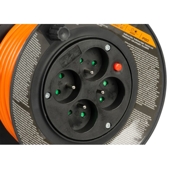 Strend Pro DG-FB04 extension cable, L-15 m, on drum, cross-section 1.5 mm2