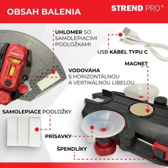 Лазер Strend Pro SMD-RM20UG-Li, 2в1, зеленый, напольный, USB зарядка