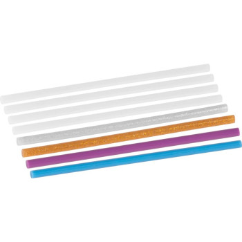 Hot melt rods Strend Pro, spare, assorted colours, 7x185 mm, pack. 8pcs