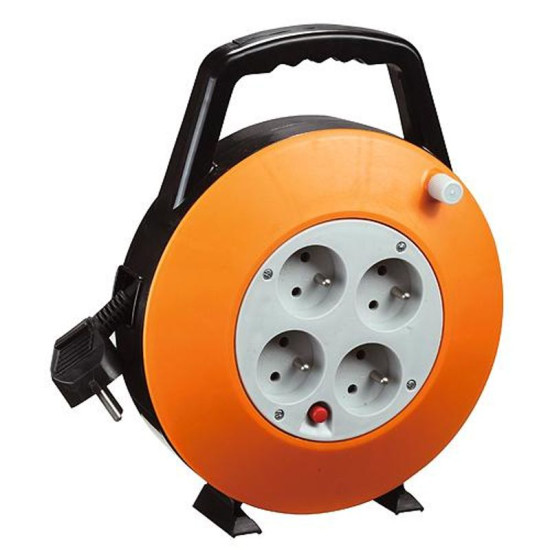 Кабель Strend Pro CR040, удлинитель, L-7,5 м, 4 розетки, на барабане Кабель Strend Pro CR040, удлинитель, L-7,5 м, 4 розетки, на барабане