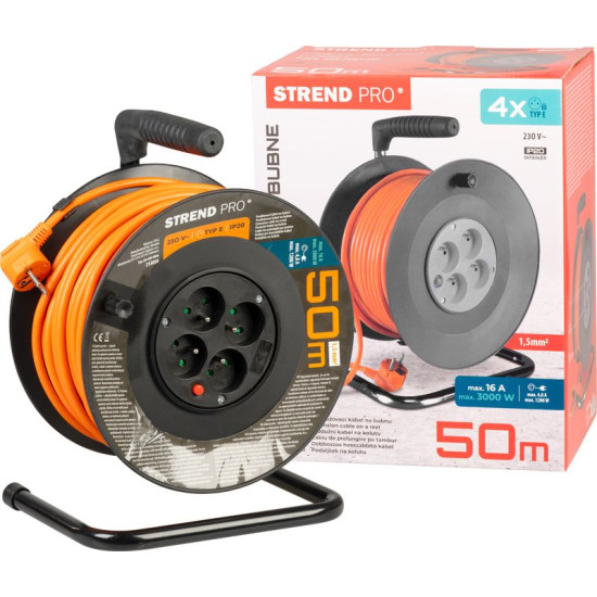 Cable Strend Pro DG-FB04 50 m, extension on drum Cable Strend Pro DG-FB04 50 m, extension on drum