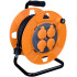Strend Pro CR038 kaabel, pikendus, L-50 m, 4x pesa, IP44, must kumm, trumlil
