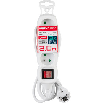 Pikendusjuhe lülitiga DG-F803B 3 m 3 pistikupesa