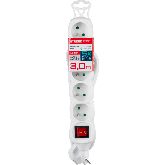 Удлинитель с выключателем DG-F805BK 3 м 5 розетки