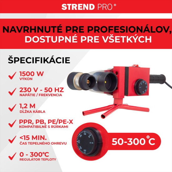 Keevitusmasin Strend Pro PPR 63B, polüfusioon, 1500W, 20-63 mm, plasttorudele, 14 osa Keevitusmasin Strend Pro PPR 63B, polüfusioon, 1500W, 20-63 mm, plasttorudele, 14 osa
