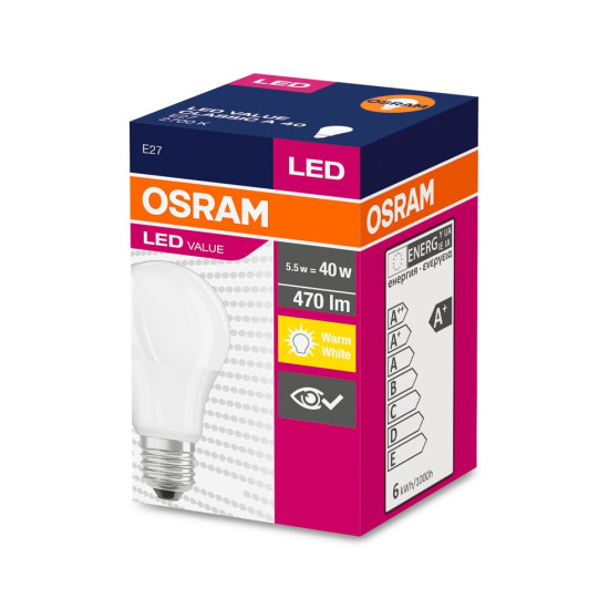Pirn OSRAM® LED FR 040 (ean6927) ei ole tuhm, 5W/827 E27 2700K Väärtus CLASSIC A Pirn OSRAM® LED FR 040 (ean6927) ei ole tuhm, 5W/827 E27 2700K Väärtus CLASSIC A