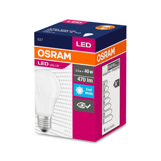 Pirn OSRAM® LED FR 040 (ean7081) mitte hämar, 5W/840 E27 4000K Väärtus CLASSIC A Pirn OSRAM® LED FR 040 (ean7081) mitte hämar, 5W/840 E27 4000K Väärtus CLASSIC A