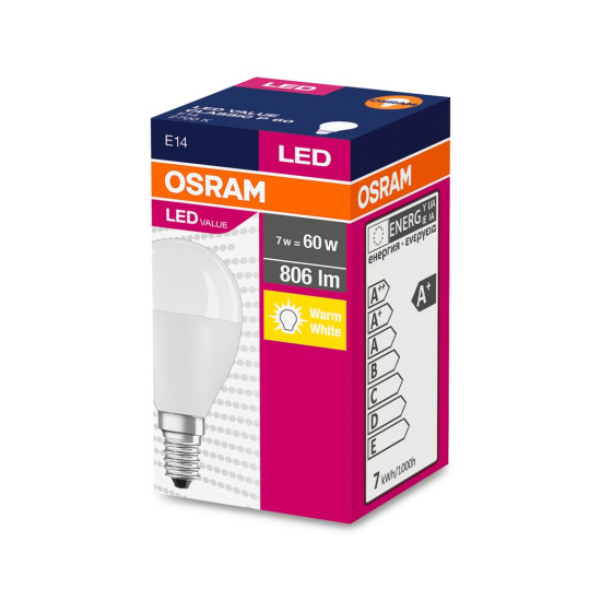 Pirn OSRAM® LED FR 060 (ean2939) mittehämar, 7W/827 E14 2700K Väärtus CLASSIC P Pirn OSRAM® LED FR 060 (ean2939) mittehämar, 7W/827 E14 2700K Väärtus CLASSIC P