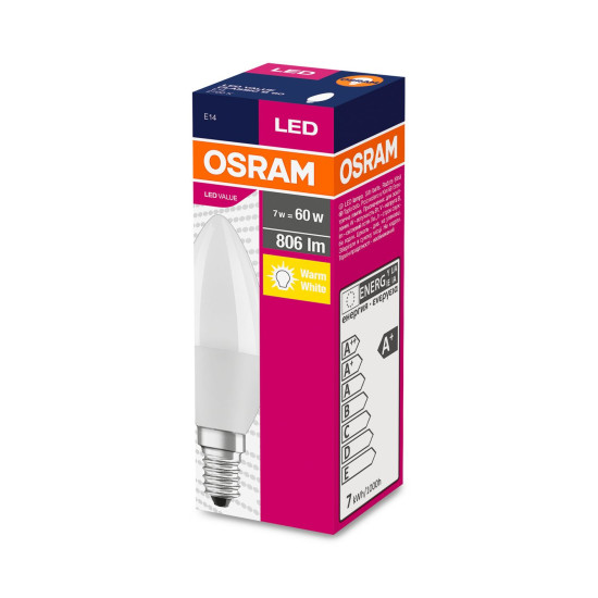 Pirn OSRAM® LED FR 060 (ean2915) ei tuhm, 7W/827 E14 2700K Väärtus CLASSIC B Pirn OSRAM® LED FR 060 (ean2915) ei tuhm, 7W/827 E14 2700K Väärtus CLASSIC B