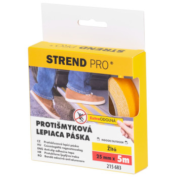 Strend Pro tape, adhesive, anti-slip, extra durable, yellow, 25 mm x 5 m
