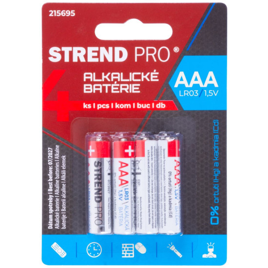 Батарейки Strend Pro, LR03, 4 шт, ААА, блистер Батарейки Strend Pro, LR03, 4 шт, ААА, блистер