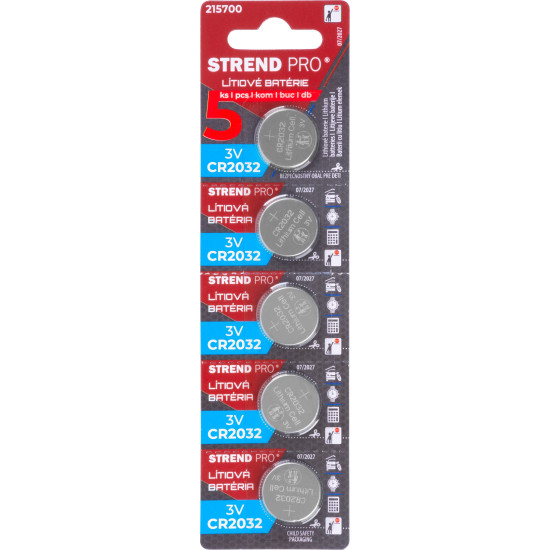 Батарейки Strend рro, Li-MnO2, 5 шт, CR2032 Батарейки Strend рro, Li-MnO2, 5 шт, CR2032