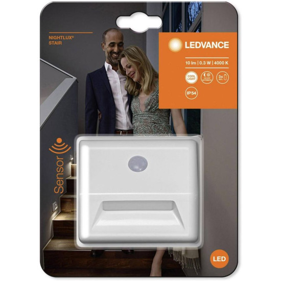 Светильник LEDVANCE NIGHTLUX ® Stair Белый, с датчиком движения, 3хААА, 73х28х84 мм Светильник LEDVANCE NIGHTLUX ® Stair Белый, с датчиком движения, 3хААА, 73х28х84 мм