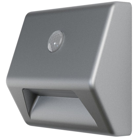 LEDVANCE NIGHTLUX® Stair Silver lamp, with motion sensor, 3xAAA, 84x28x73 mm