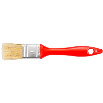 Paint brush Brisk 1,0" flat, Red.hand (PVC handle)