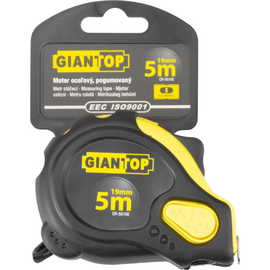 Steel measuring tape GIANT CR-G16 CE, 5 m, roll-up, rubber Steel measuring tape GIANT CR-G16 CE, 5 m, roll-up, rubber