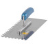 Dented steel trowel 280x130 mm Strend Pro, teeth 10, wooden handle, polished