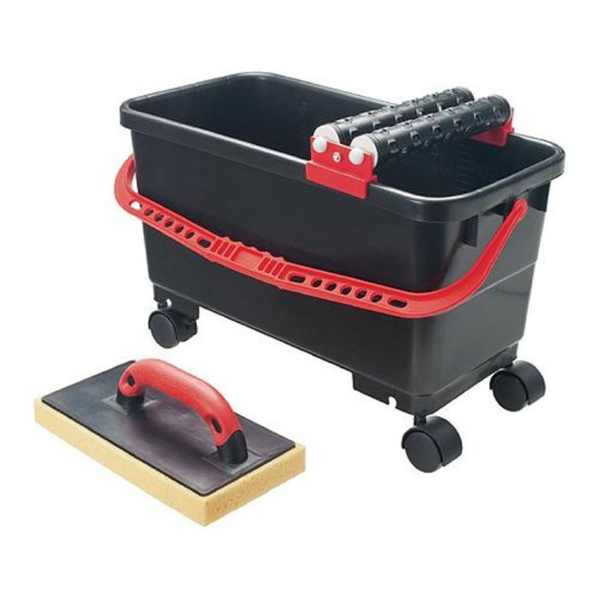 Set Strend Pro P1111, bucket with 2 rollers 24 lit, trowel, on wheels