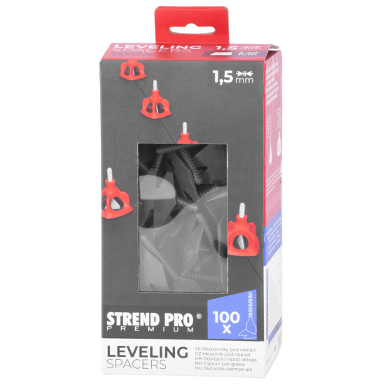 Распорка для плитки Strend Pro Premium LS122, 1,5 мм, упак. 100 шт, серые Распорка для плитки Strend Pro Premium LS122, 1,5 мм, упак. 100 шт, серые
