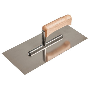 Strend Pro Premium trowel, HardWood, wooden handle, 270x130 mm, straight, 0.7 mm, stainless steel
