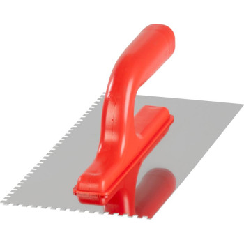 Trowel Strend Pro Premium, REDhand, plastic. handle, 270x130 mm, e4 mm, 0.7 mm, stainless steel