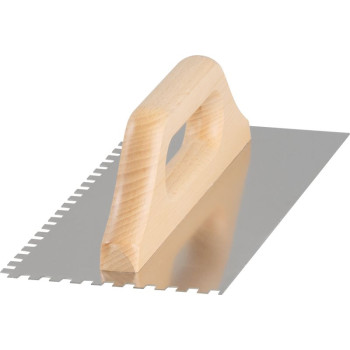 Strend Pro Premium trowel, HardWood, wooden handle, 270x130 mm, e6 mm, 0.7 mm, stainless steel