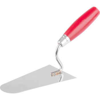 Masonry spoon Strend Pro Premium, with wooden handle and metal end, round, 160 mm, 1 mm, stainless steel