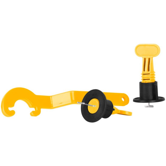 Strend Pro leveling set, 1x key, 50x T-spacer, 50x cap Strend Pro leveling set, 1x key, 50x T-spacer, 50x cap