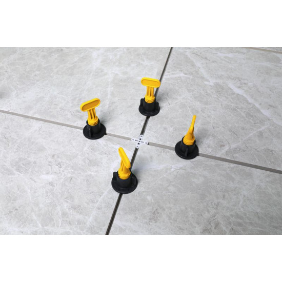 Strend Pro leveling set, 1x key, 50x T-spacer, 50x cap Strend Pro leveling set, 1x key, 50x T-spacer, 50x cap