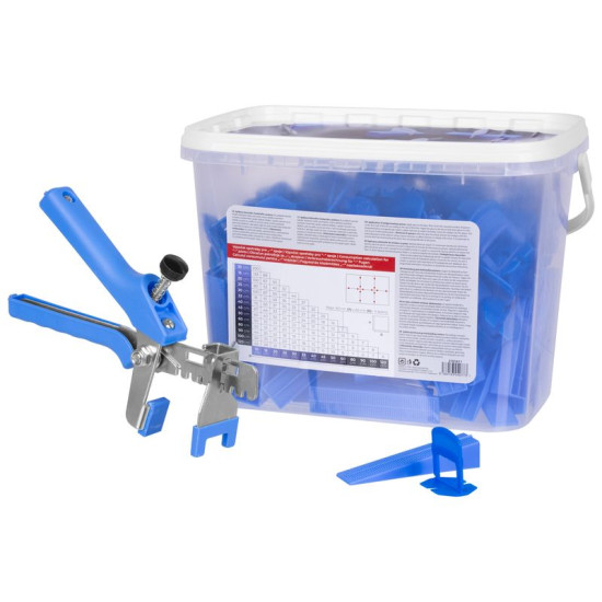 Leveling set Strend Pro LS520, 100 pcs 2.0 mm spacers, 100x wedges + pliers, StarterKIT Leveling set Strend Pro LS520, 100 pcs 2.0 mm spacers, 100x wedges + pliers, StarterKIT