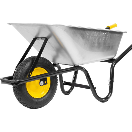Wheelbarrow Strend Pro Premium Fortis BLACK ES, PN inflatable wheel, Zn, 85 lit, max. 250 kg (disman Wheelbarrow Strend Pro Premium Fortis BLACK ES, PN inflatable wheel, Zn, 85 lit, max. 250 kg (disman