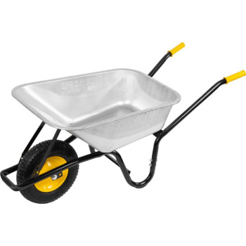 Wheelbarrow Strend Pro Premium Fortis BLACK ES, PN inflatable wheel, Zn, 85 lit, max. 250 kg (disman