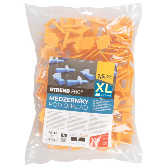 XL Strend Pro дистанцер, выравнивание, подплитки, 1,5 мм, 13-22 мм. 100 штук, пластик, тёмно-жёлтый