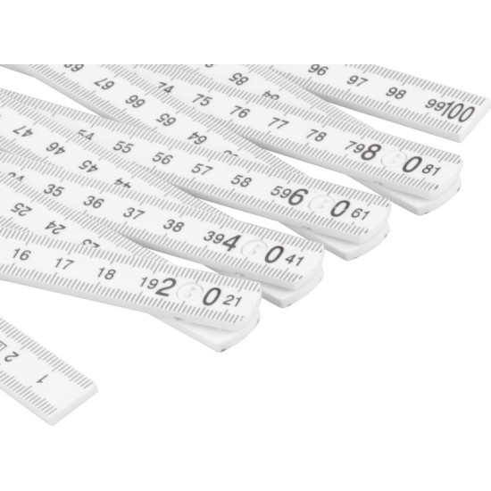 Измерительная линейка складная Strend Pro 1м , PVC белая Измерительная линейка складная Strend Pro 1м , PVC белая