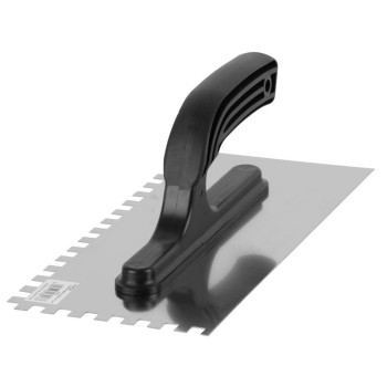 Dented stainless trowel 280x130mm, teeth 04mm, Strend Pro, PVC handle