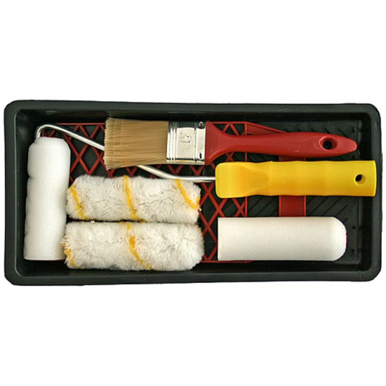 Painters set 8 pcs (paint rolls, paint brush, holder, PVC bucket)
