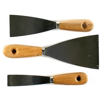 Putty knives set 3pcs (20mm, 50mm, 80mm) Strend Pro, wooden handle Putty knives set 3pcs (20mm, 50mm, 80mm) Strend Pro, wooden handle