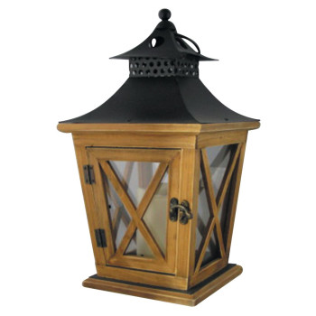 Lantern Nicehome WL8680, 19x19x36 cm, LED, 3xAAA, wood