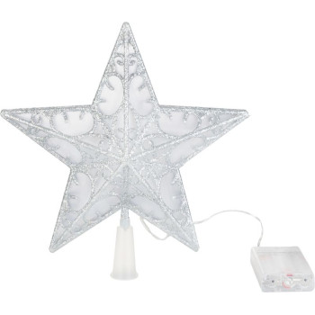 MagicHome Christmas Star, пластик, таймер, 10xLED теплый белый, 25 см, 2xAA