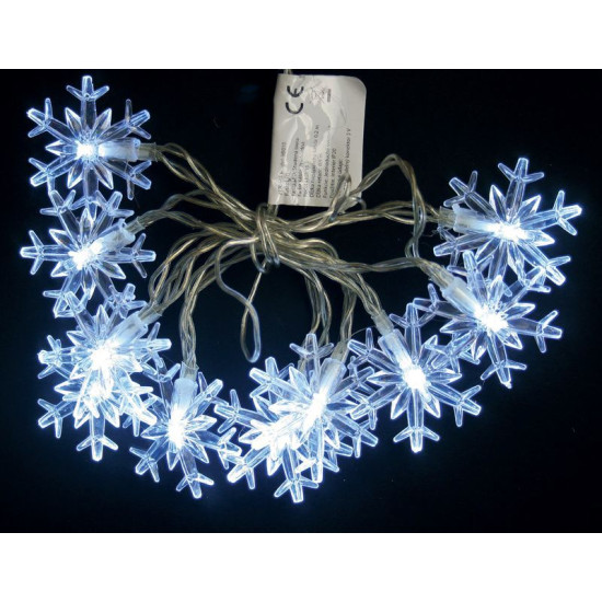 Christmas Light MagicHome SnowFlake, 90 cm, 10xLED white, 2xAA, interior