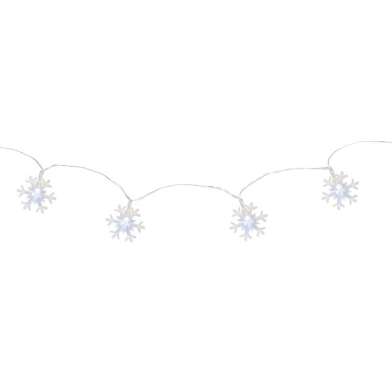 Christmas Light MagicHome SnowFlake, 90 cm, 10xLED white, 2xAA, interior