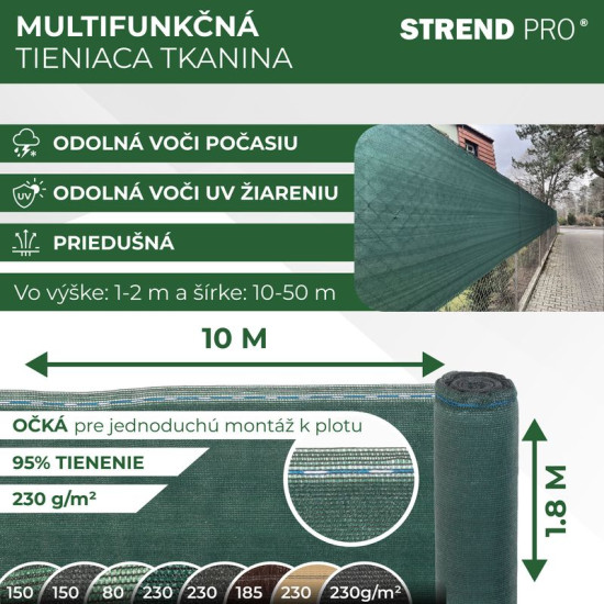 Shading net PRIVAT1,8x10 m, HDPE, UV, 230 g/m2, 95%, Extra Shading net PRIVAT1,8x10 m, HDPE, UV, 230 g/m2, 95%, Extra