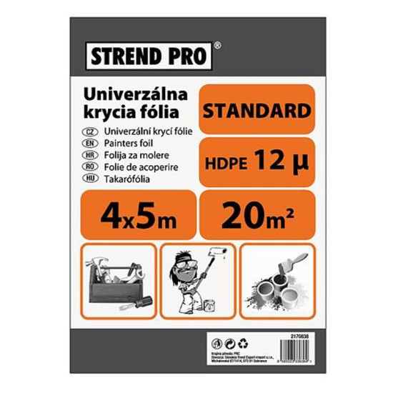 Painters covering foil Strend Pro Standard 4x12,5 m, 12µ