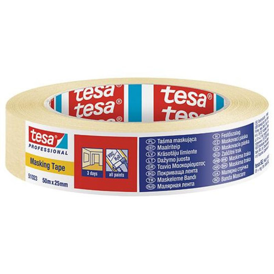 Tape tesa® PRO, masking, 25 mm, L-50 m Tape tesa® PRO, masking, 25 mm, L-50 m