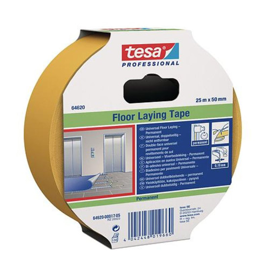 tesa® pRO tesafix® teip, universaalne, foolium, valge, 50 mm, L-10 m