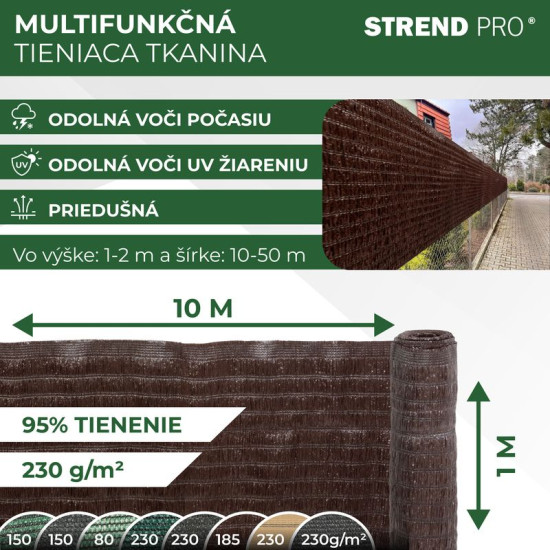 Varjutusvõrk BrownDeсor W101, 1,0x10 m, UV, 230 g/m2, pruun Varjutusvõrk BrownDeсor W101, 1,0x10 m, UV, 230 g/m2, pruun