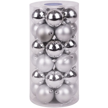 Ball MagicHome, 30 pcs, 6 cm, silver, for Christmas tree