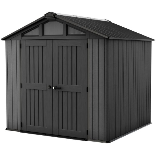 Дом Кетер КРЕПОСТЬ 8x8, серый, сад, 254x228,6x220 см