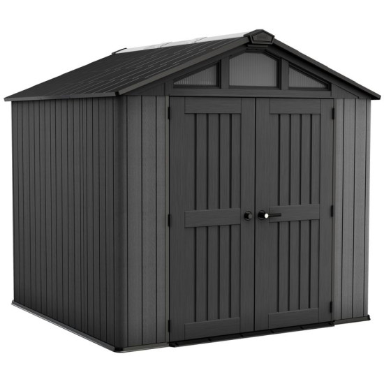 Дом Кетер КРЕПОСТЬ 8x8, серый, сад, 254x228,6x220 см
